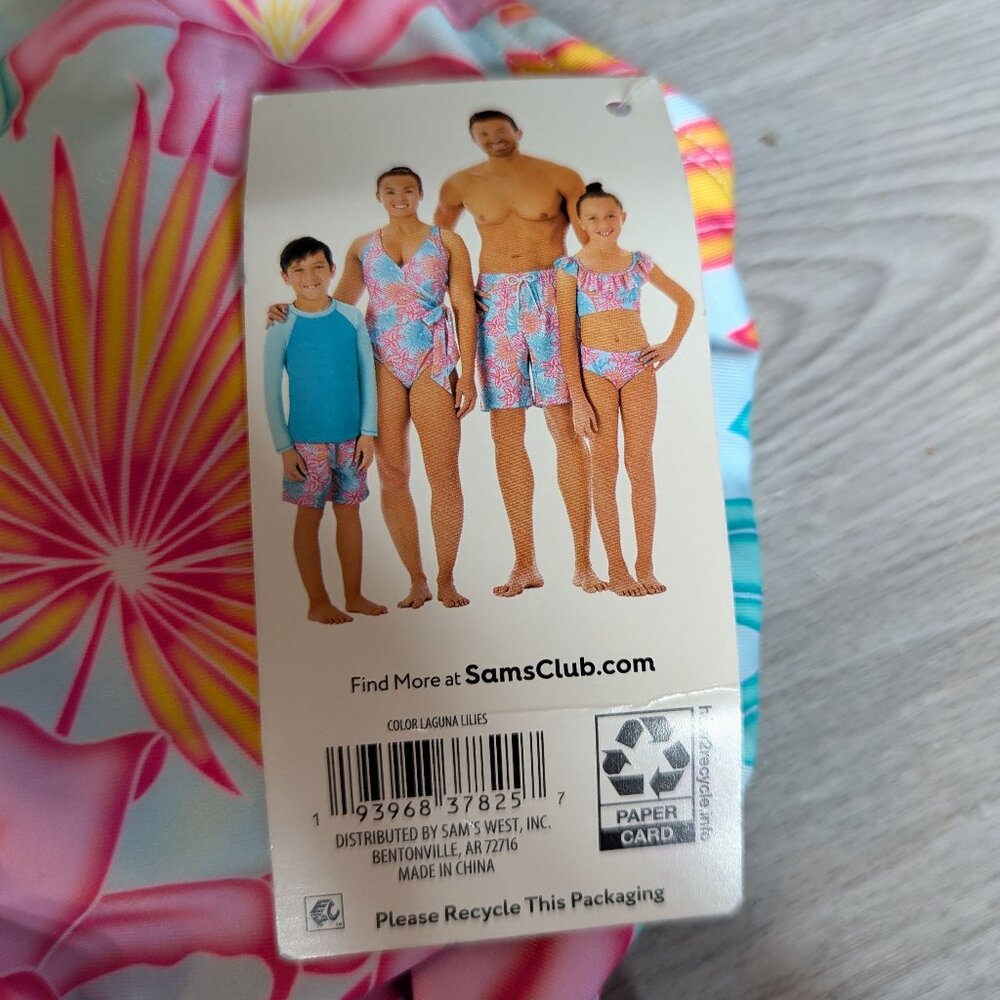 Member's Mark Tropical Floral Wrap One Piece Swimsuit Women's Size Medium NWT - Picture 10 of 13